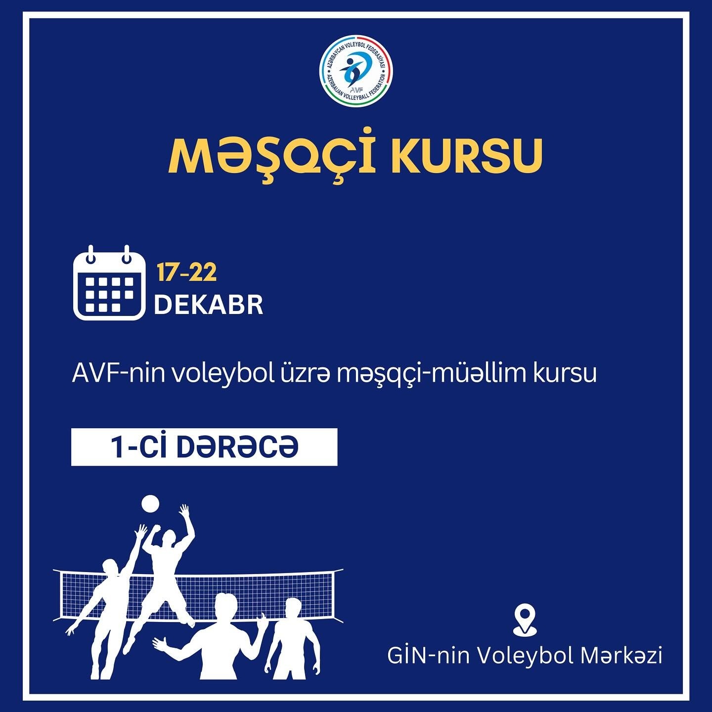 Məşqçi-müəllimlər üçün &ldquo;1-ci dərəcə&rdquo; məşqçi kursu keçiriləcək